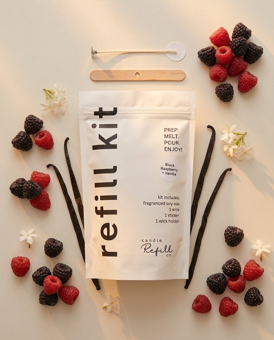 Candle Refill Kit - Black Raspberry + Vanilla