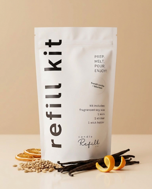 Candle Refill Kit - French Vanilla + Bourbon