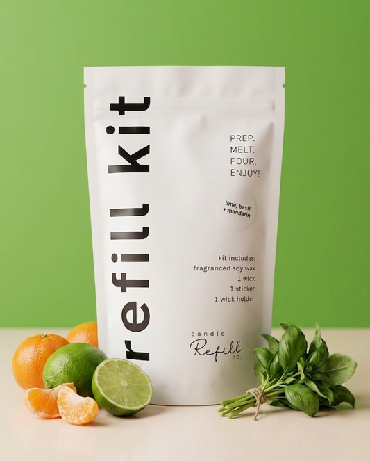 Candle Refill Kit - Lime, Basil + Mandarin