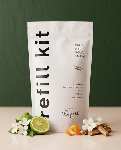 Candle Refill Kit - Sweet Jasmine + Bergamot